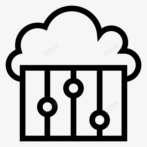 云设置控制选项图标svg_新图网 https://ixintu.com 云计算线图标 云设置 天气 控制 播放器 设置 选项
