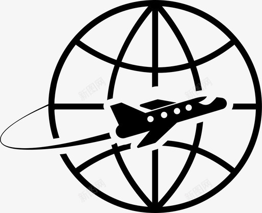 飞机圆形图标svg_新图网 https://ixintu.com 圆形 飞机