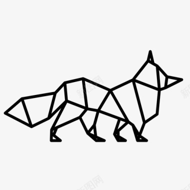 狐狸动物折叠图标图标
