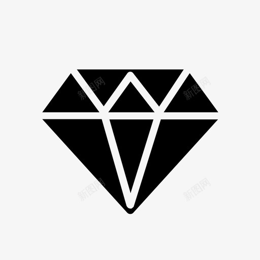 钻石钻石宝石高级图标svg_新图网 https://ixintu.com 价值 内脏科学固体风格 钻石 钻石宝石 高级