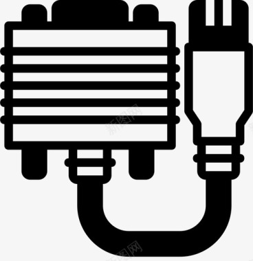 dvi连接器电缆smashicons连接器电缆实心图标图标