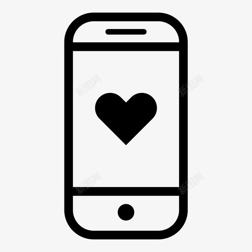 智能手机的爱心图标svg_新图网 https://ixintu.com 心 智能手机的爱