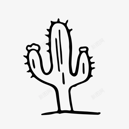 仙人掌沙漠手绘图标svg_新图网 https://ixintu.com 仙人掌 带刺 手绘 沙漠
