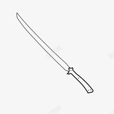 武士刀剑武器图标图标