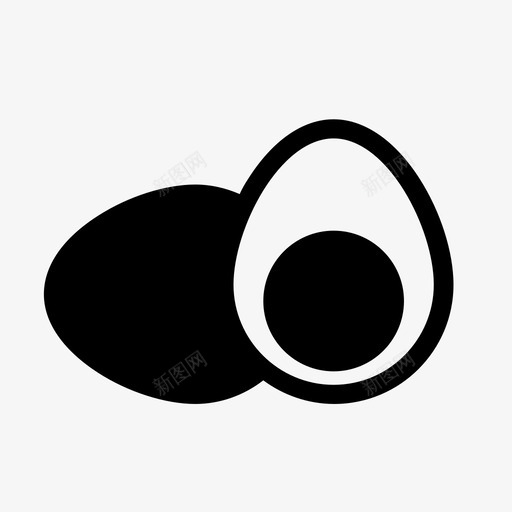 煮鸡蛋蛋黄鸡蛋图标svg_新图网 https://ixintu.com 固体食品饮料 煮鸡蛋 蛋黄 鸡蛋