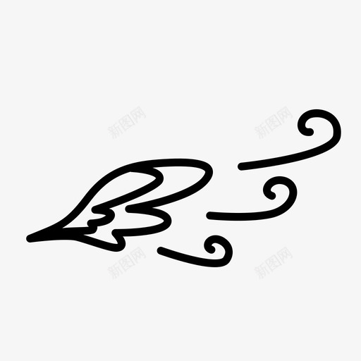 飞翔的翅膀空气快图标svg_新图网 https://ixintu.com 快 空气 羽毛 翅膀 风 飞翔的翅膀