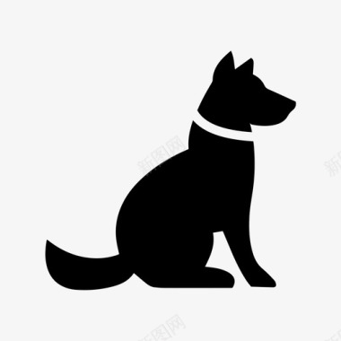 狗动物项圈图标图标