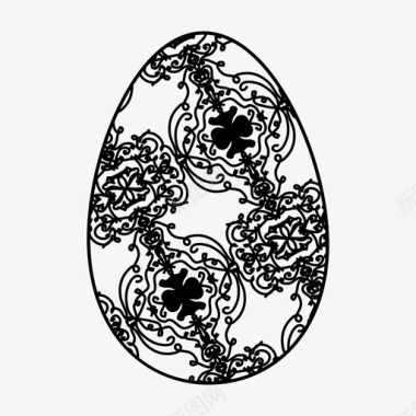 复活节彩蛋装饰性假日图标图标