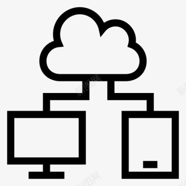 云服务器连接互联网图标图标