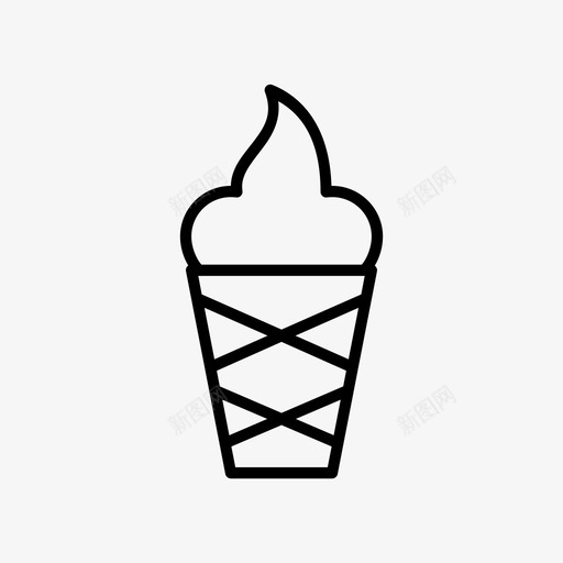 冰淇淋筒杯子甜点图标svg_新图网 https://ixintu.com 冰淇淋筒 杯子 甜点
