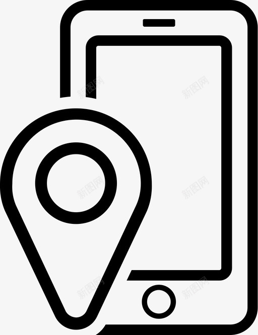 手机识别码地图识别码智能手机图标svg_新图网 https://ixintu.com 地图识别码 手机识别码 智能手机