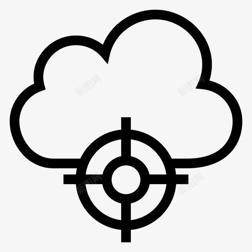 云目标目标靶子图标svg_新图网 https://ixintu.com 云目标 云计算线图标 圆形 天气 标靶 目标 靶子