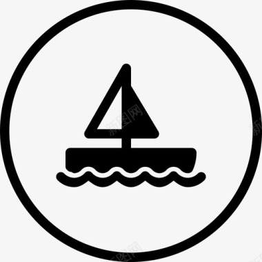 帆船海洋船图标图标