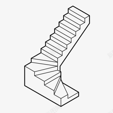 楼梯上升施工图标图标