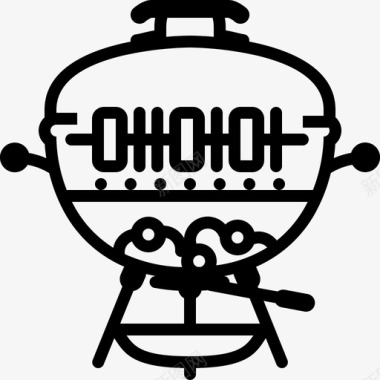烤肉串烹饪余烬图标图标