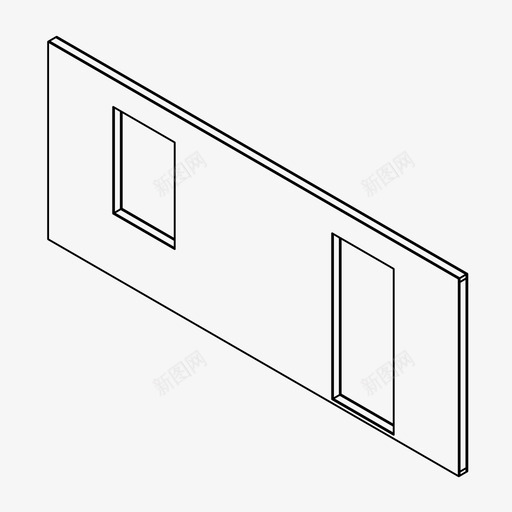 开口建筑组成建筑图标svg_新图网 https://ixintu.com 墙体结构 建筑 建筑组成 开口 门窗