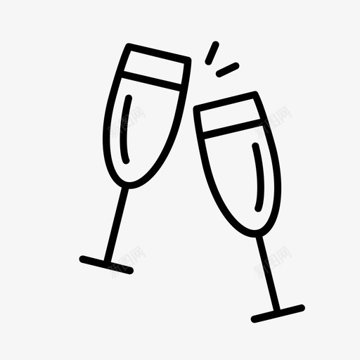 干杯香槟饮料图标svg_新图网 https://ixintu.com 婚礼 干杯 祝酒 结婚 订婚 饮料 香槟