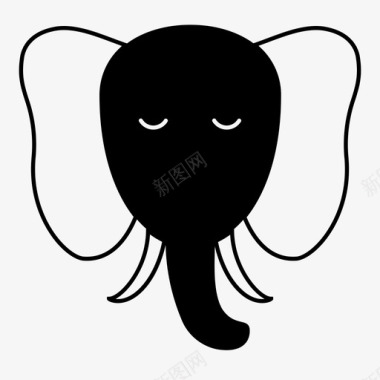 大象动物表情符号图标图标