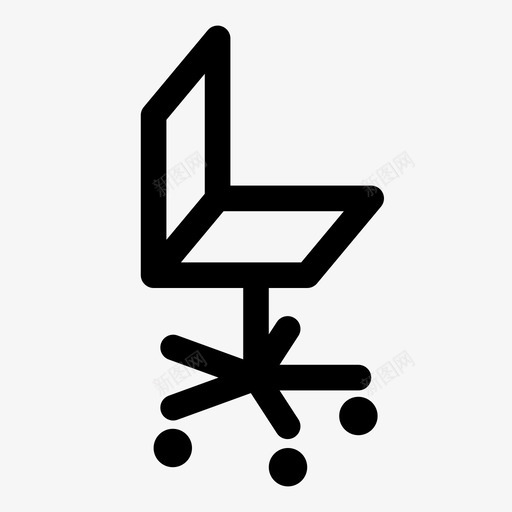 转椅办公椅纯线条图标svg_新图网 https://ixintu.com 办公椅 纯线条 转椅