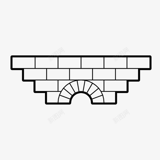 砖拱建筑砌砖图标svg_新图网 https://ixintu.com 建筑 石工 砌砖 砖拱 砖过梁