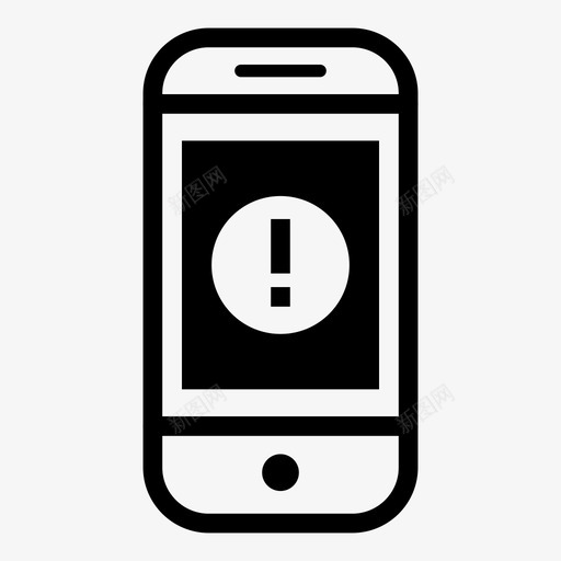 智能手机警告感叹号智能手机黑色图标svg_新图网 https://ixintu.com 感叹号 智能手机警告 智能手机黑色