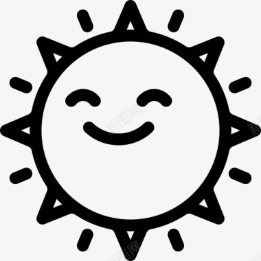 太阳表情符号快乐图标图标