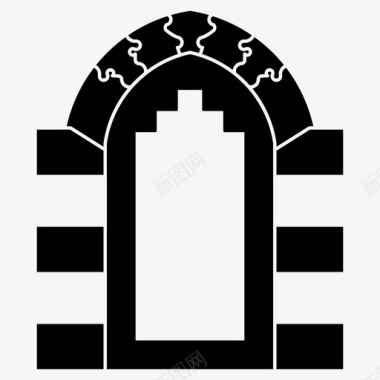 窗户伊斯兰清真寺图标图标