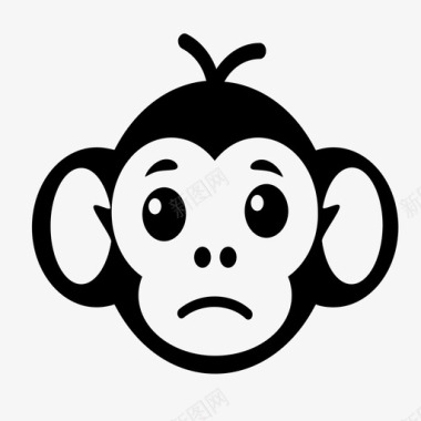 猴子表情符号丛林图标图标