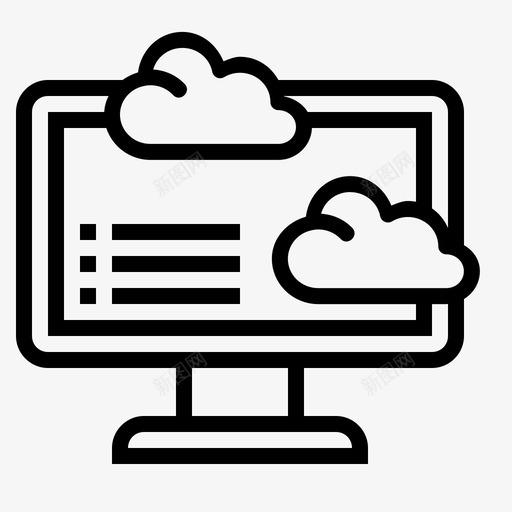 数据分析云图标svg_新图网 https://ixintu.com 云 分析 支付和计费 数据 监视器 计算机