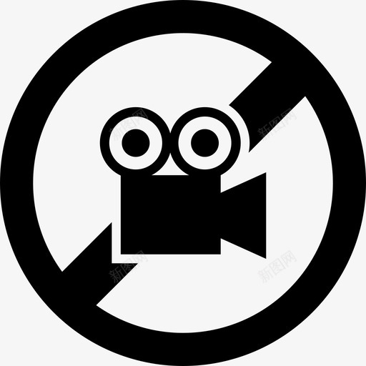没有胶卷照相机禁止图标svg_新图网 https://ixintu.com 录像 录音 没有胶卷 照相机 禁止