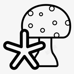 含碘食物含蘑菇过敏注意图标高清图片