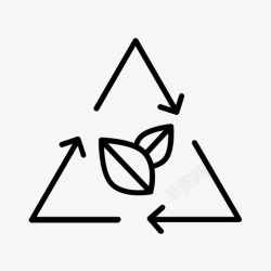 可降解标志循环利用生物可降解绿色能源图标高清图片