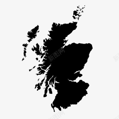 苏格兰地图格拉斯哥群岛图标图标