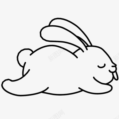 复活节兔子小睡兔子睡眠图标图标