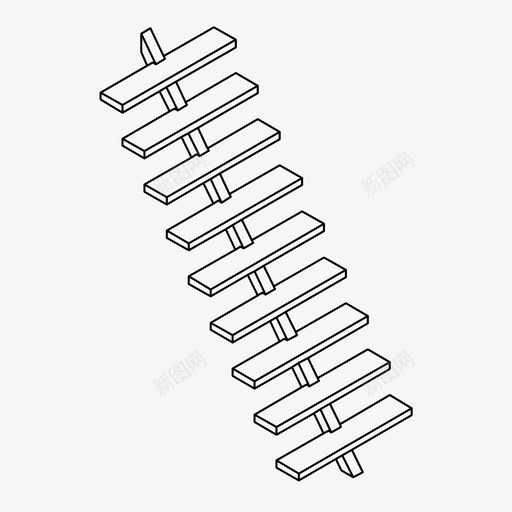 木楼梯上升飞梯图标svg_新图网 https://ixintu.com 上升 木楼梯 梯子 飞梯