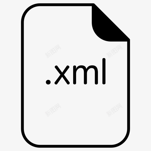 xml文档扩展名图标svg_新图网 https://ixintu.com xml 扩展名 文件 文件扩展名 文档 格式