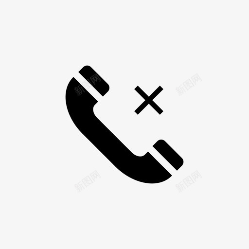 固定电话呼叫未接来电图标svg_新图网 https://ixintu.com 呼叫 固定电话 无信号 无服务 未接来电 电话