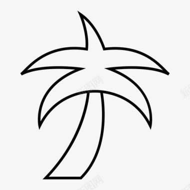 棕榈树海滩自然图标图标