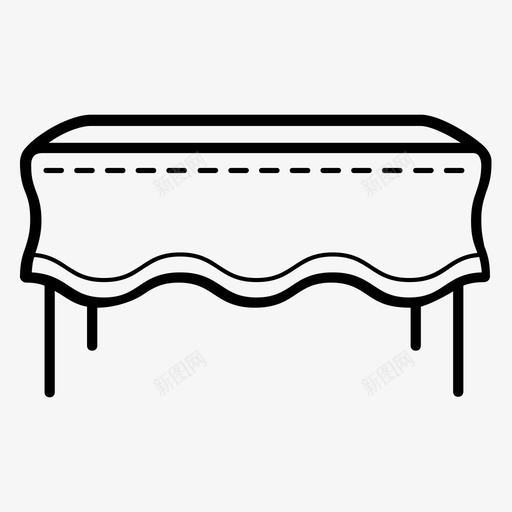 桌子台布椅子图标svg_新图网 https://ixintu.com 台布 木板 桌子 椅子