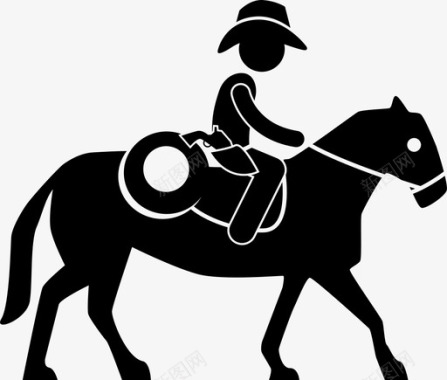 牛仔骑马骑手马背图标图标