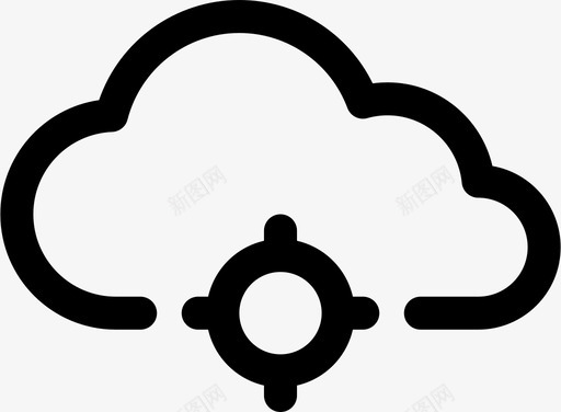 云存储计算数据图标svg_新图网 https://ixintu.com 云存储 云连接 位置 地图 定位 数据 计算