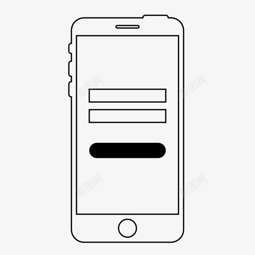 移动登录应用程序iphone图标svg_新图网 https://ixintu.com iphone 应用程序 登录 移动登录 移动线框