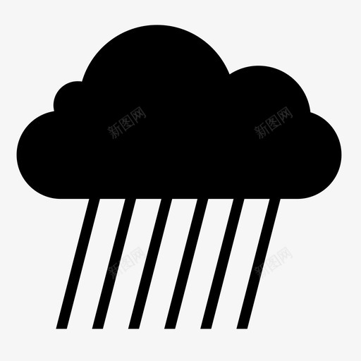 雨云倾盆大雨水滴图标svg_新图网 https://ixintu.com 倾盆大雨 天气 水滴 降水 雨云