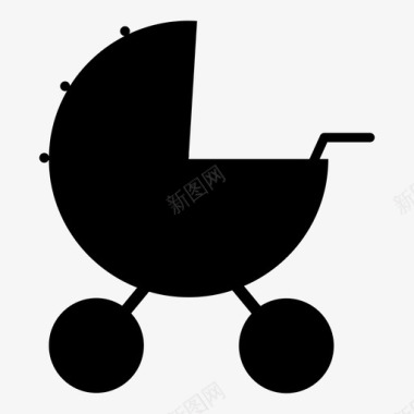 婴儿车马车图标图标