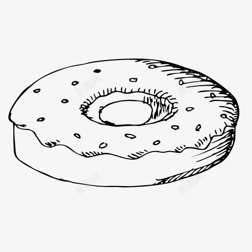 甜甜圈食品手绘图标svg_新图网 https://ixintu.com 手绘 甜甜 甜甜圈 素描 食品