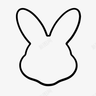 复活节兔子兔子饼干刀图标图标