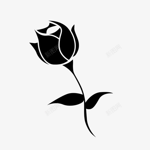 玫瑰植物爱情图标svg_新图网 https://ixintu.com 植物 爱情 玫瑰