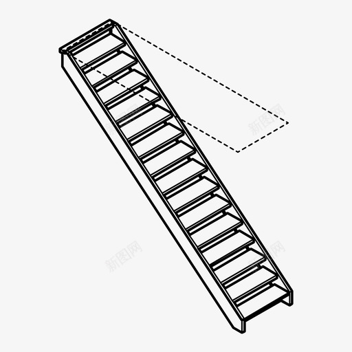 木楼梯上升飞梯图标svg_新图网 https://ixintu.com 上升 木楼梯 梯子 走上去 飞梯
