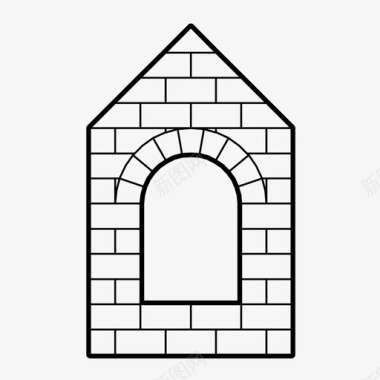 砖拱建筑砌砖图标图标