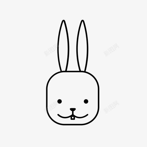 牙兔复活节快乐图标svg_新图网 https://ixintu.com 兔子 复活节 复活节兔子表情符号 快乐 牙兔
